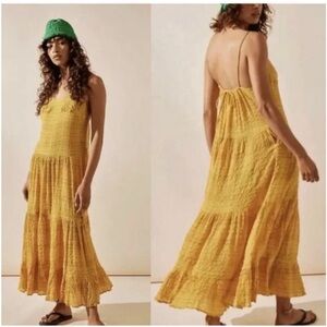 NWT Free People Marigold Maxi Dress Tumeric Combo Size XS